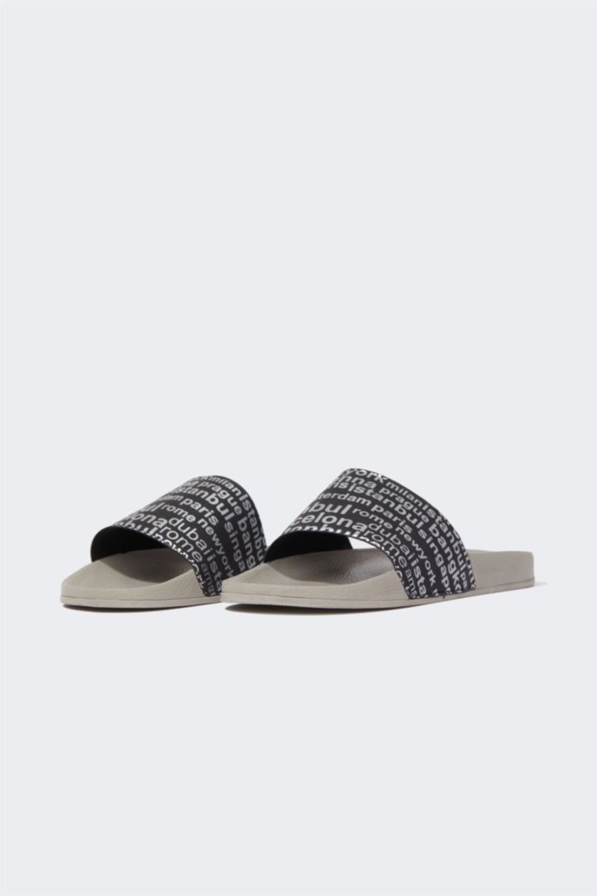 رجال أسود شبشب رجالي إيفا بشريط واحد