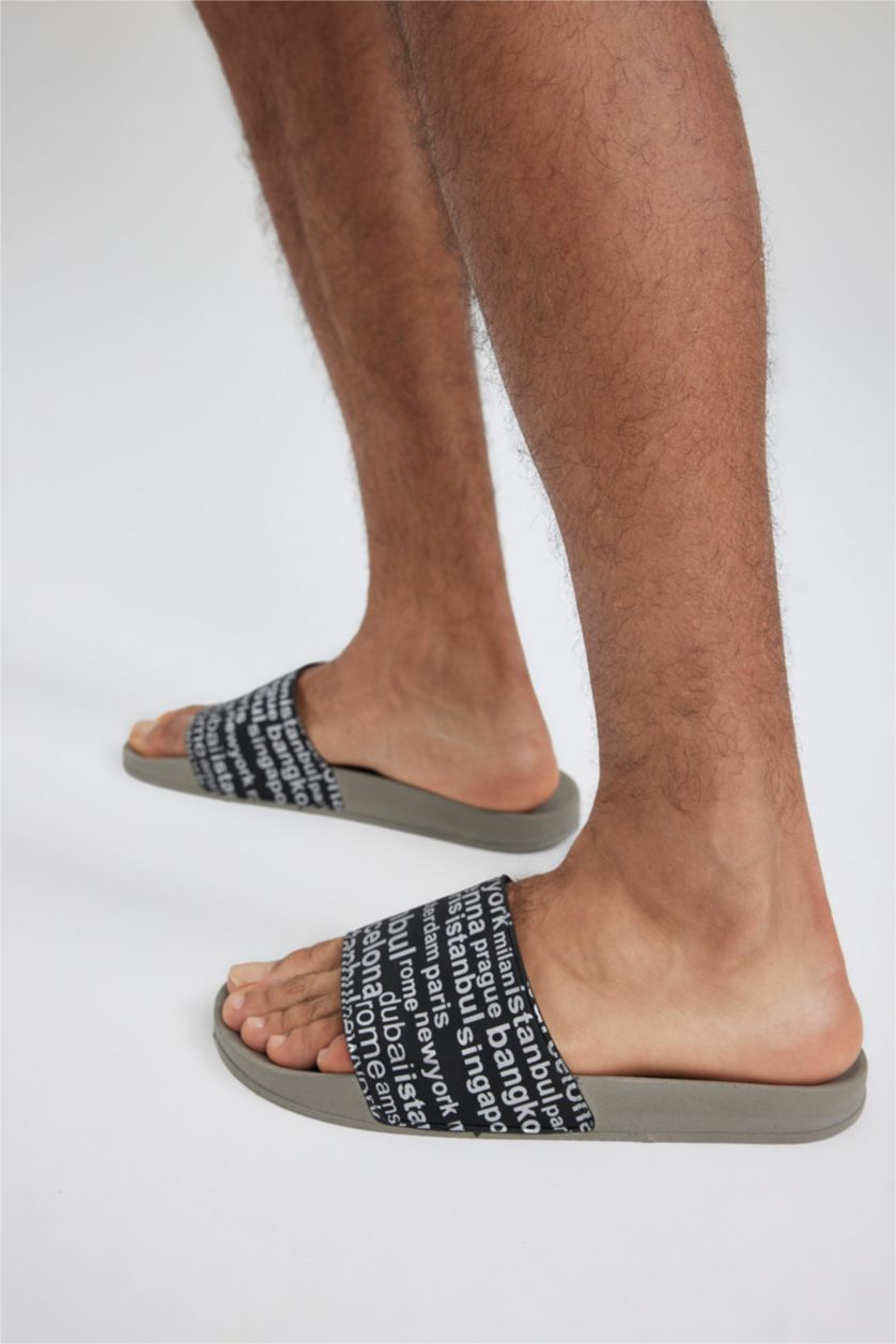 رجال أسود شبشب رجالي إيفا بشريط واحد