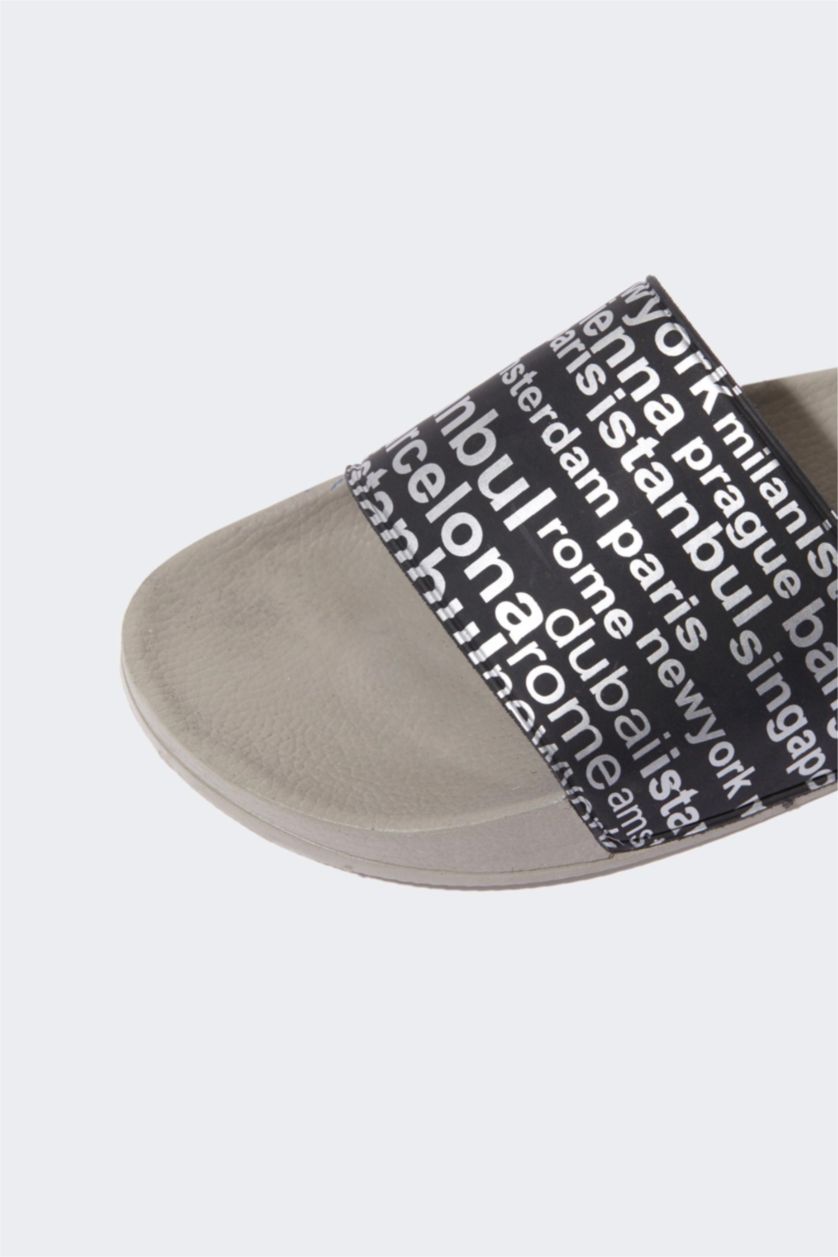 رجال أسود شبشب رجالي إيفا بشريط واحد