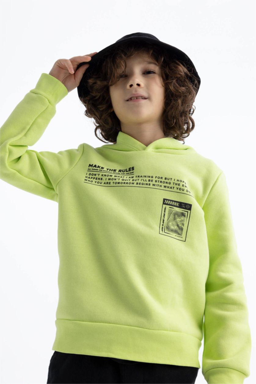 GARÇONS Vert Sweat À Capuche Regular Fit Pour Garçon