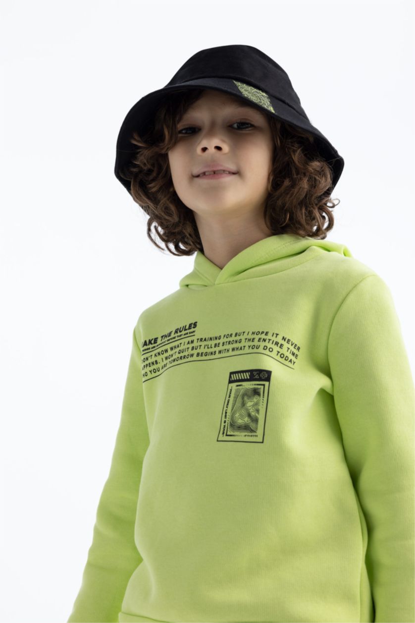 GARÇONS Vert Sweat À Capuche Regular Fit Pour Garçon