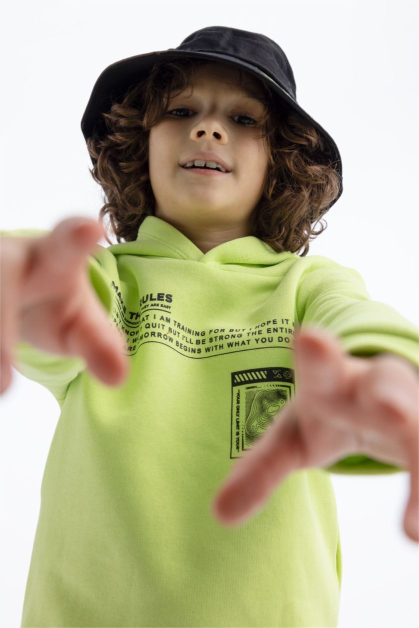 GARÇONS Vert Sweat À Capuche Regular Fit Pour Garçon