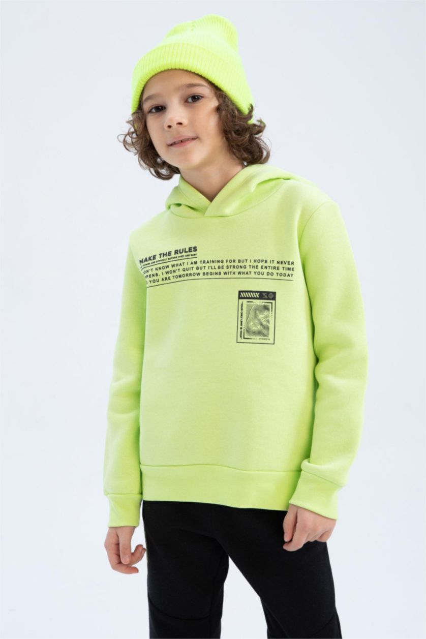 GARÇONS Vert Sweat À Capuche Regular Fit Pour Garçon
