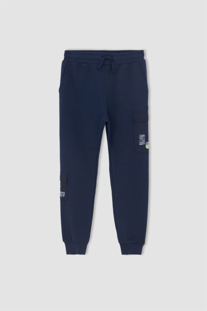 BOYS & TEENS Dark Blue Boys Cargo Pocket Tracksuit Bottoms