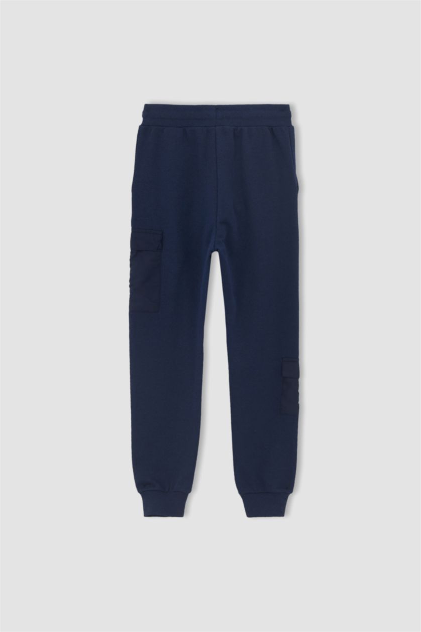 BOYS & TEENS Dark Blue Boys Cargo Pocket Tracksuit Bottoms