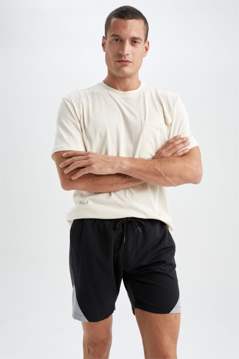 HOMME Noir Short de bain à Coupe régulière de DeFactoFit