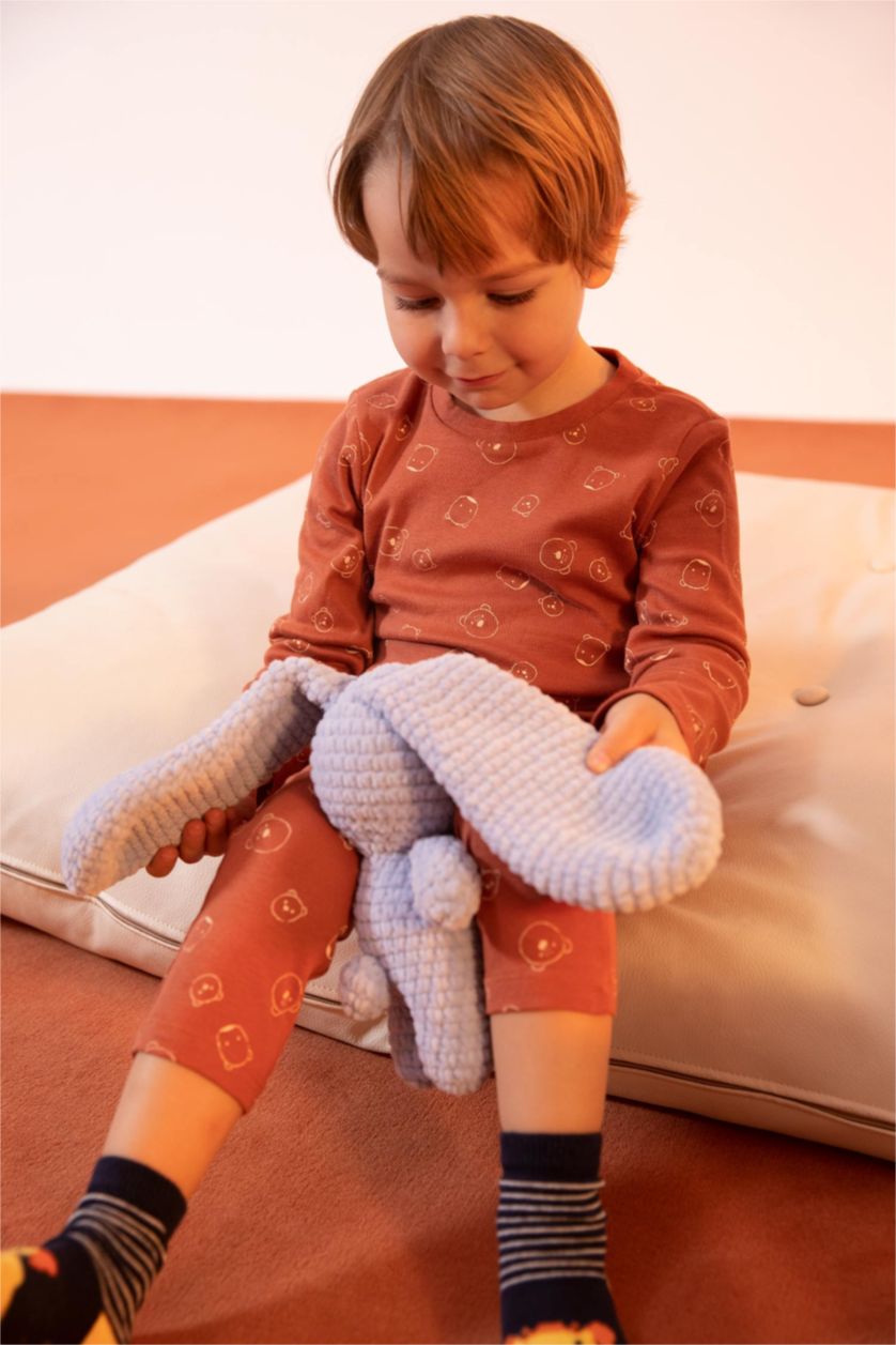 BÉBÉ GARÇON Orange Foncé Ensemble de pyjama en coton biologique à manches longues et à motifs animaux pour bébé garçon