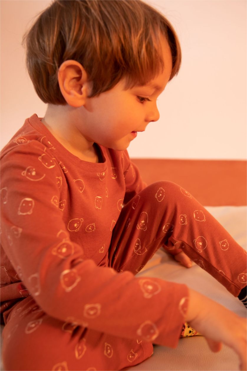 BÉBÉ GARÇON Orange Foncé Ensemble de pyjama en coton biologique à manches longues et à motifs animaux pour bébé garçon