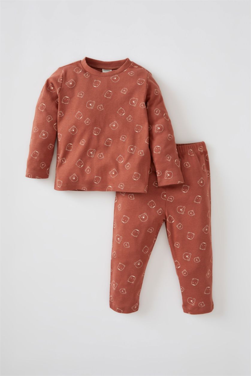 BÉBÉ GARÇON Orange Foncé Ensemble de pyjama en coton biologique à manches longues et à motifs animaux pour bébé garçon