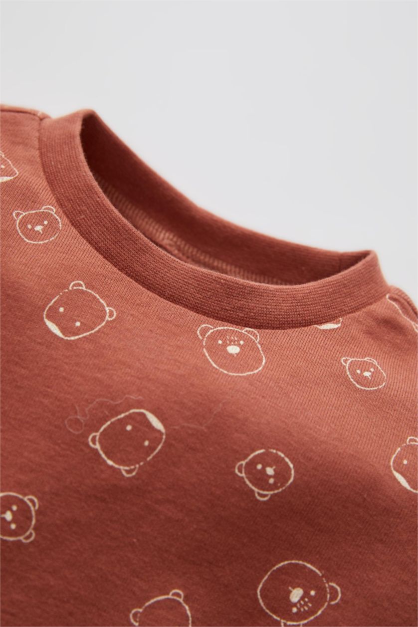 BÉBÉ GARÇON Orange Foncé Ensemble de pyjama en coton biologique à manches longues et à motifs animaux pour bébé garçon