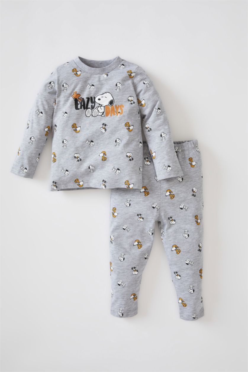 BÉBÉ GARÇON Gris Pyjama à manches longues sous licence Snoopy pour bébé garçon