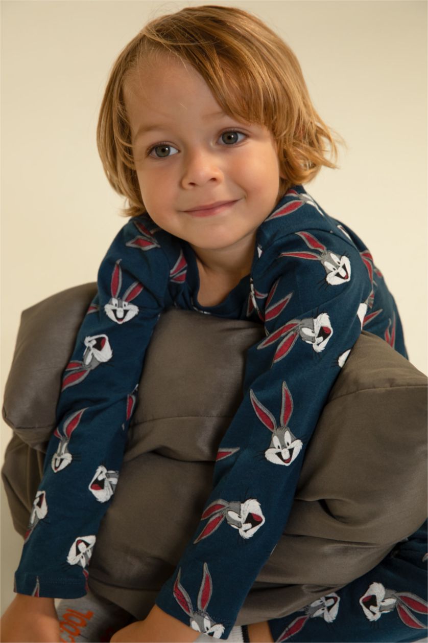 BÉBÉ GARÇON Bleu Foncé Pyjamas En Tricot Col Ras Du Cou Manche Longue 2 Looney Tunes BéBé Garçon