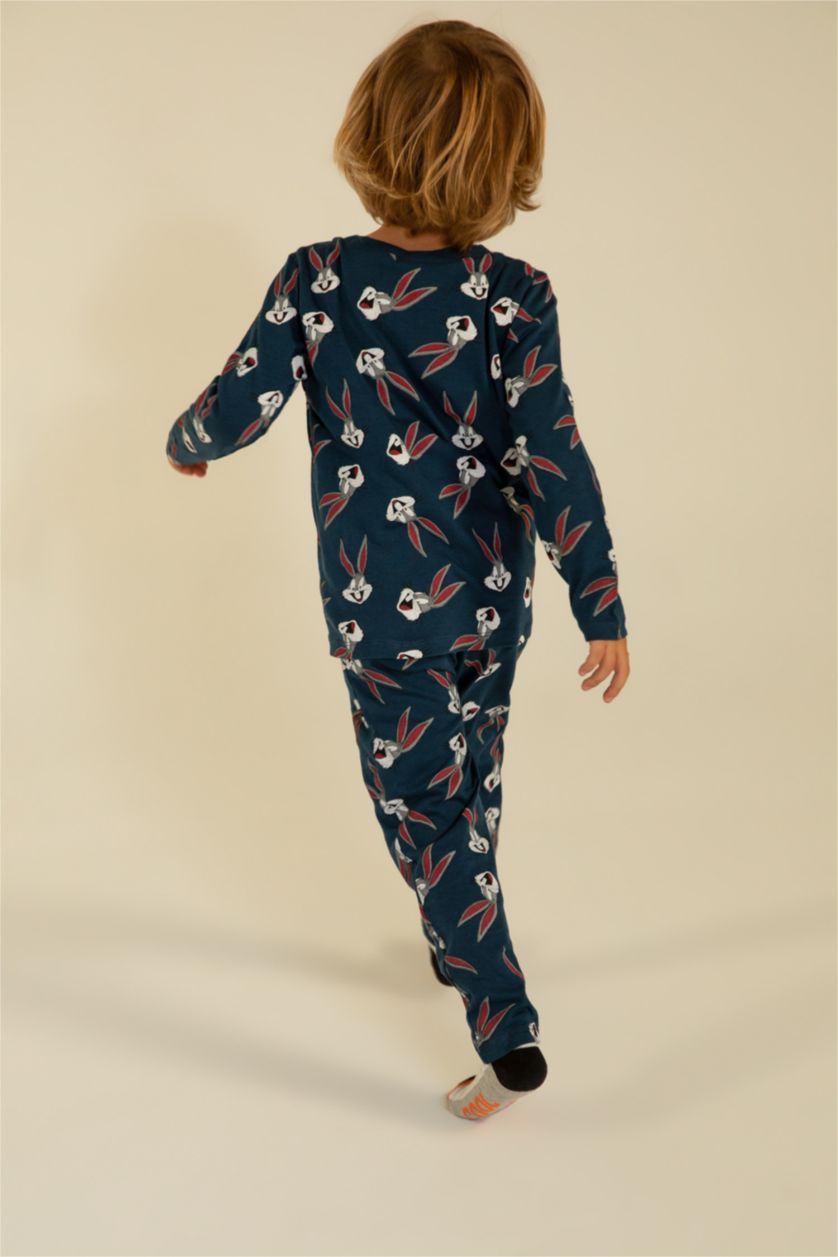 BÉBÉ GARÇON Bleu Foncé Pyjamas En Tricot Col Ras Du Cou Manche Longue 2 Looney Tunes BéBé Garçon