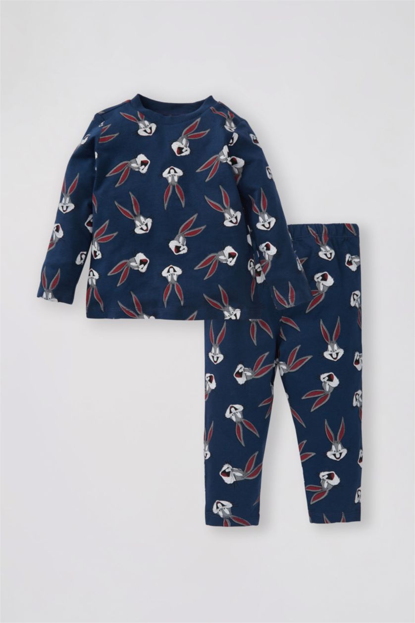 BÉBÉ GARÇON Bleu Foncé Pyjamas En Tricot Col Ras Du Cou Manche Longue 2 Looney Tunes BéBé Garçon