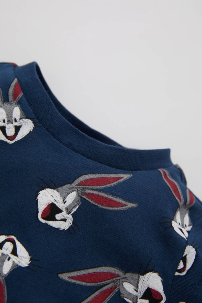 BÉBÉ GARÇON Bleu Foncé Pyjamas En Tricot Col Ras Du Cou Manche Longue 2 Looney Tunes BéBé Garçon