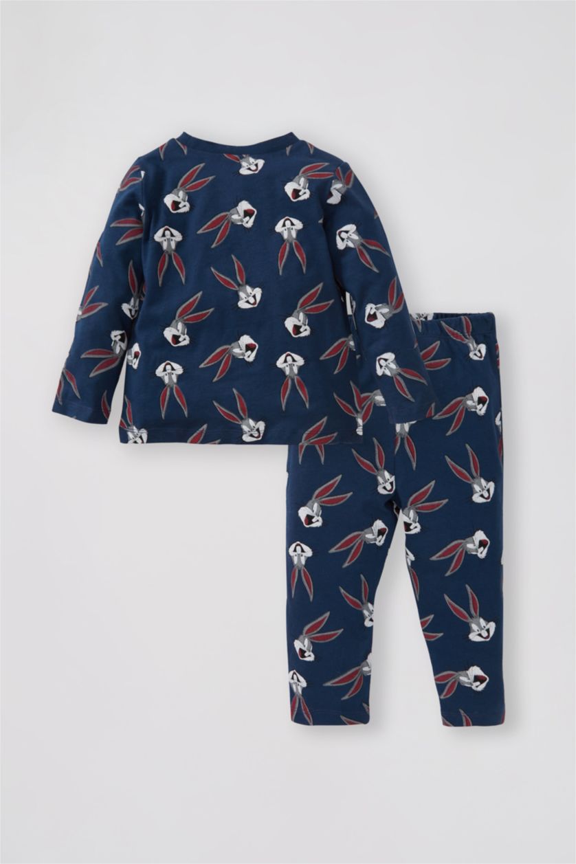 BÉBÉ GARÇON Bleu Foncé Pyjamas En Tricot Col Ras Du Cou Manche Longue 2 Looney Tunes BéBé Garçon