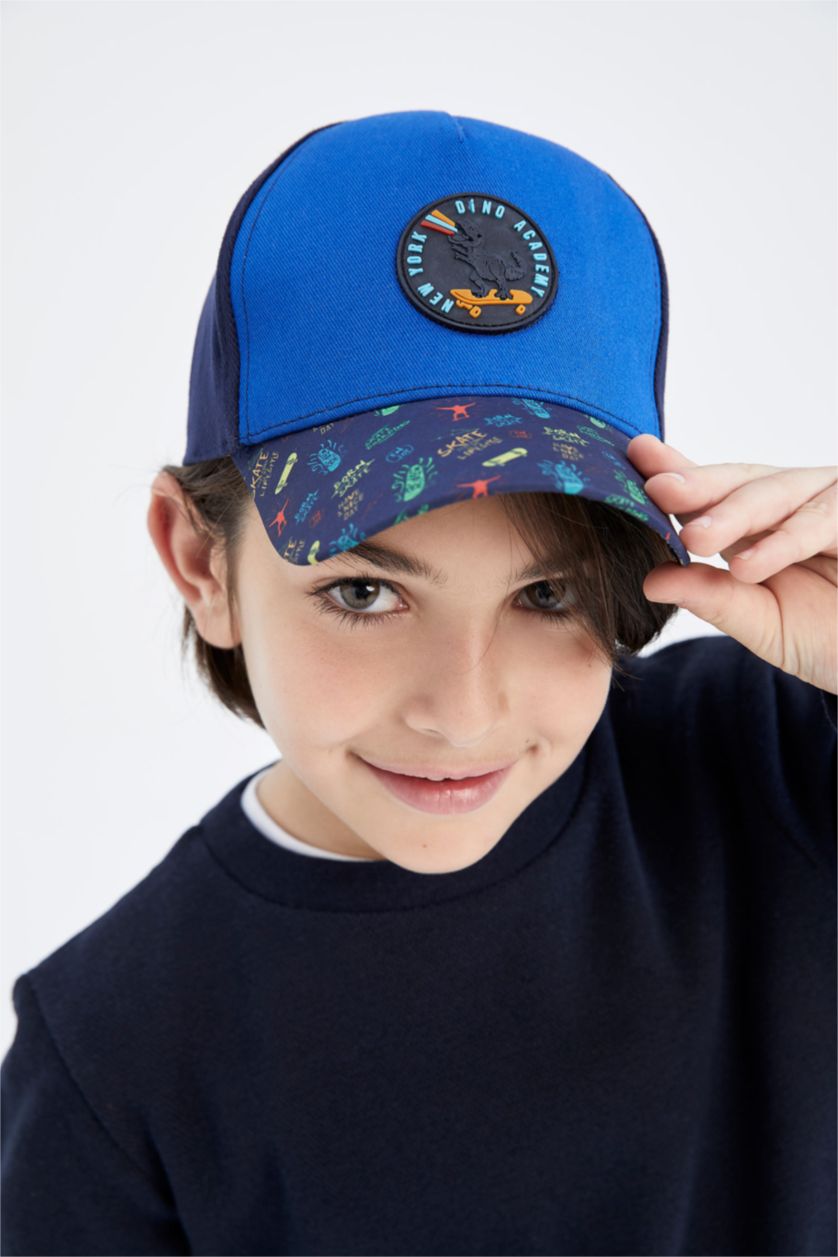 Boys & Teens Blue Boy Printed Cotton Cap Hat