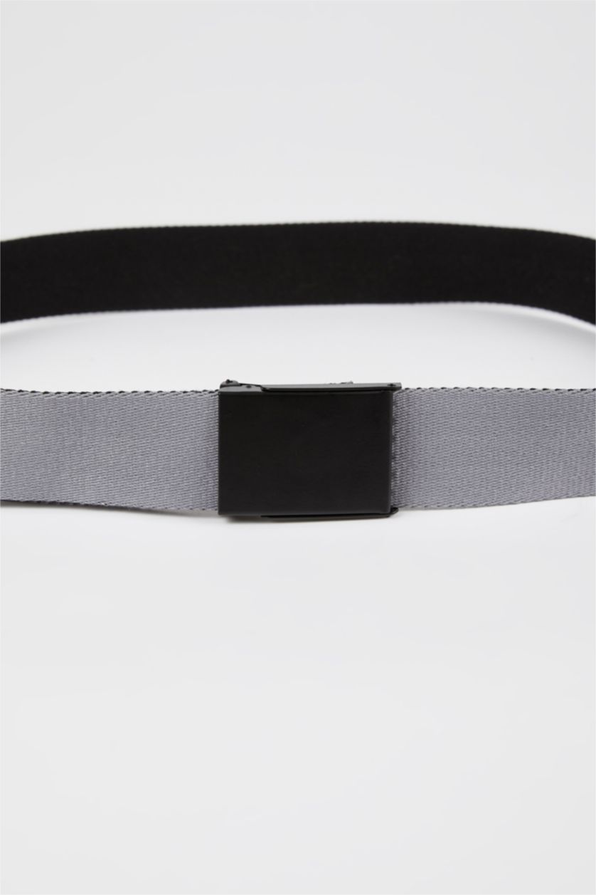 HOMME Gris Ceinture Colonne Double Face Homme avec Boucle Détachable