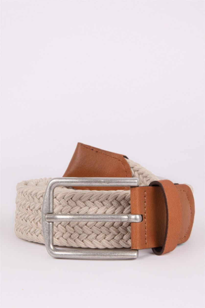 Erkek Bej Erkek Dikdörtgen Toka Jean Kemeri