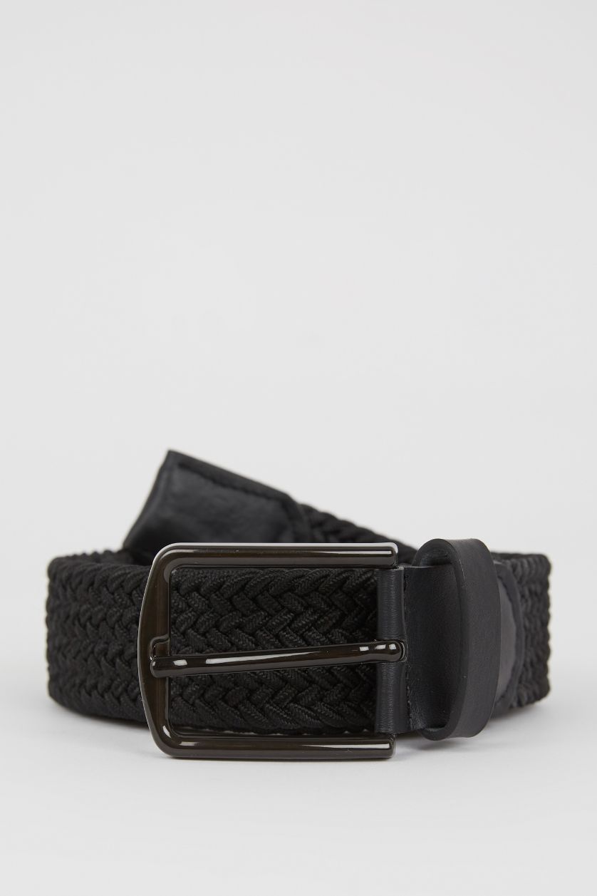 HOMME Noir Ceinture en jean à boucle rectangulaire pour hommes