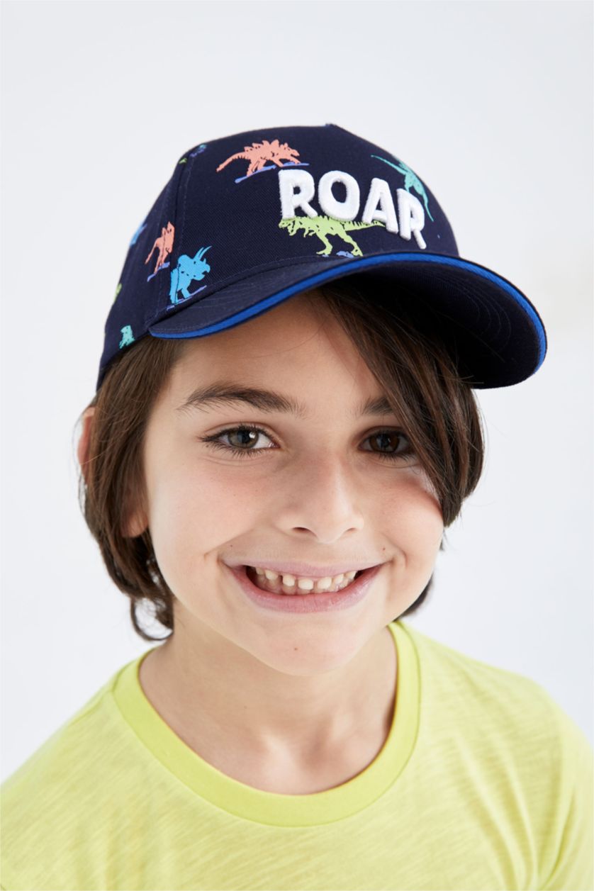 Boys & Teens NAVY Boys Printed Cotton Cap Hat