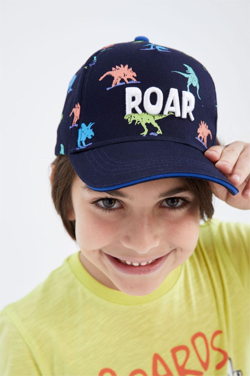 Boys & Teens NAVY Boys Printed Cotton Cap Hat