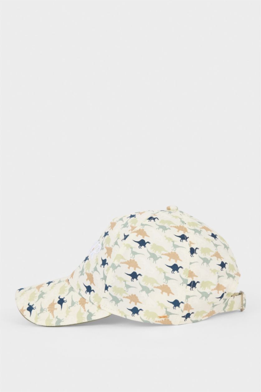 Erkek Çocuk - Genç Erkek Kum Dinazor Desenli Pamuklu Cap Şapka Erkek Çocuk