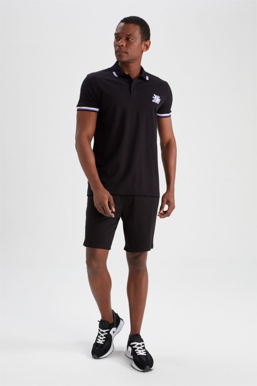 Erkek Siyah Regular Fit Pike Kısa Kollu Tişört