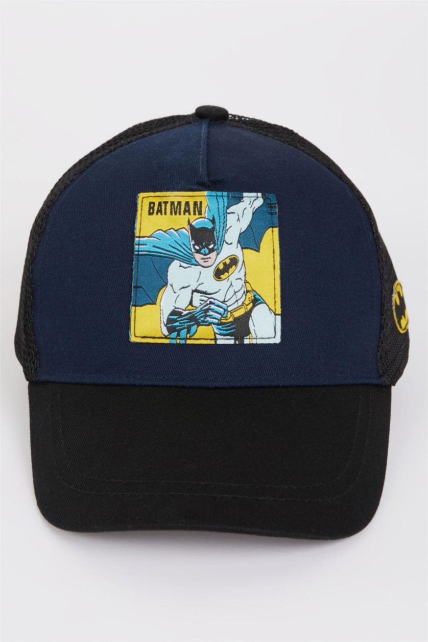 Erkek Çocuk - Genç Erkek Lacivert Erkek Çocuk Batman Pamuklu Cap Şapka