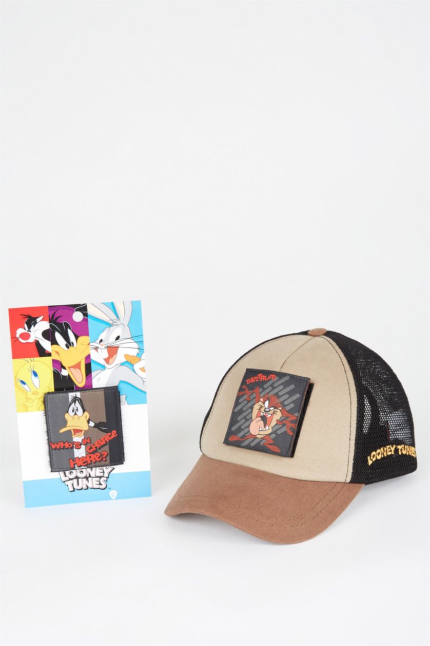 BOYS & TEENS Brown Boys Looney Tunes Licensed Changeable Label Baseball Basketball Cap