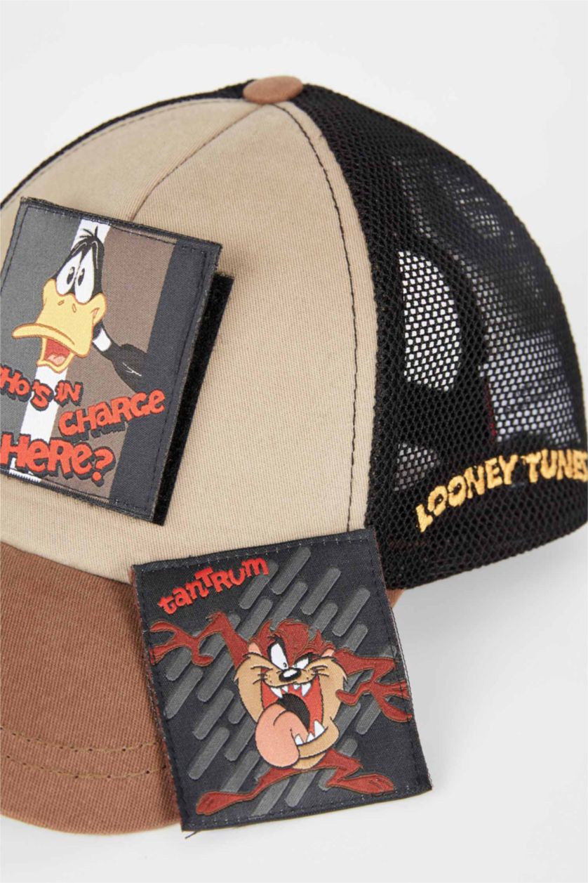 BOYS & TEENS Brown Boys Looney Tunes Licensed Changeable Label Baseball Basketball Cap