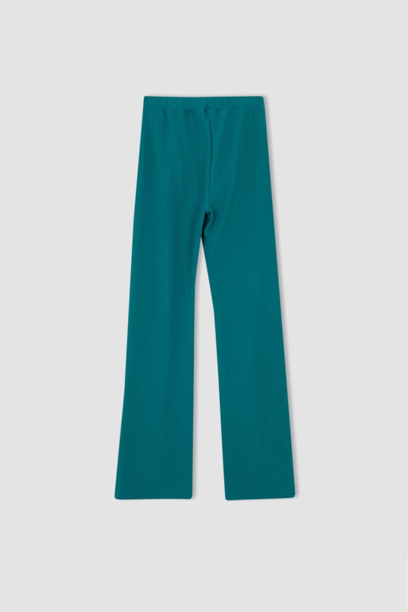 نساء أخضر بنطلون شارلستون مفصل بفتحة