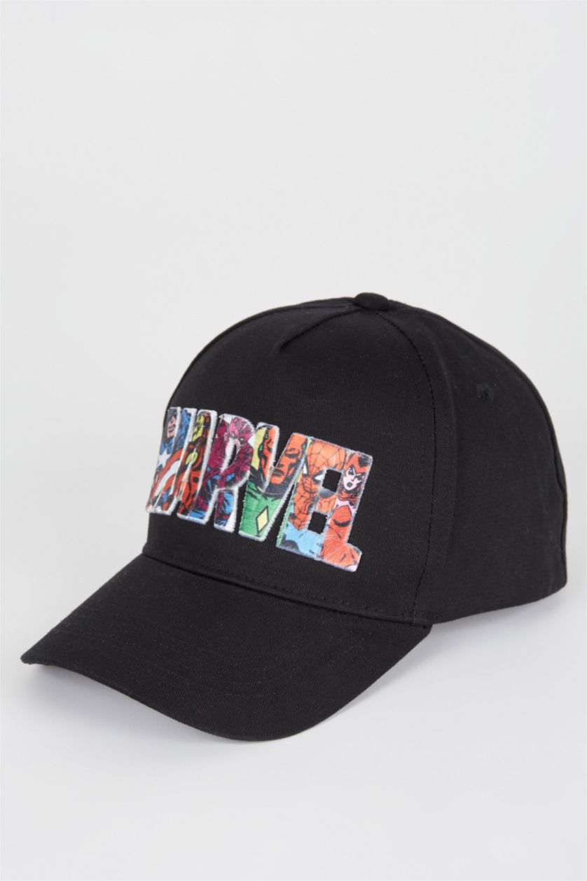 GARÇONS Noir Casquette Brodée Marvel