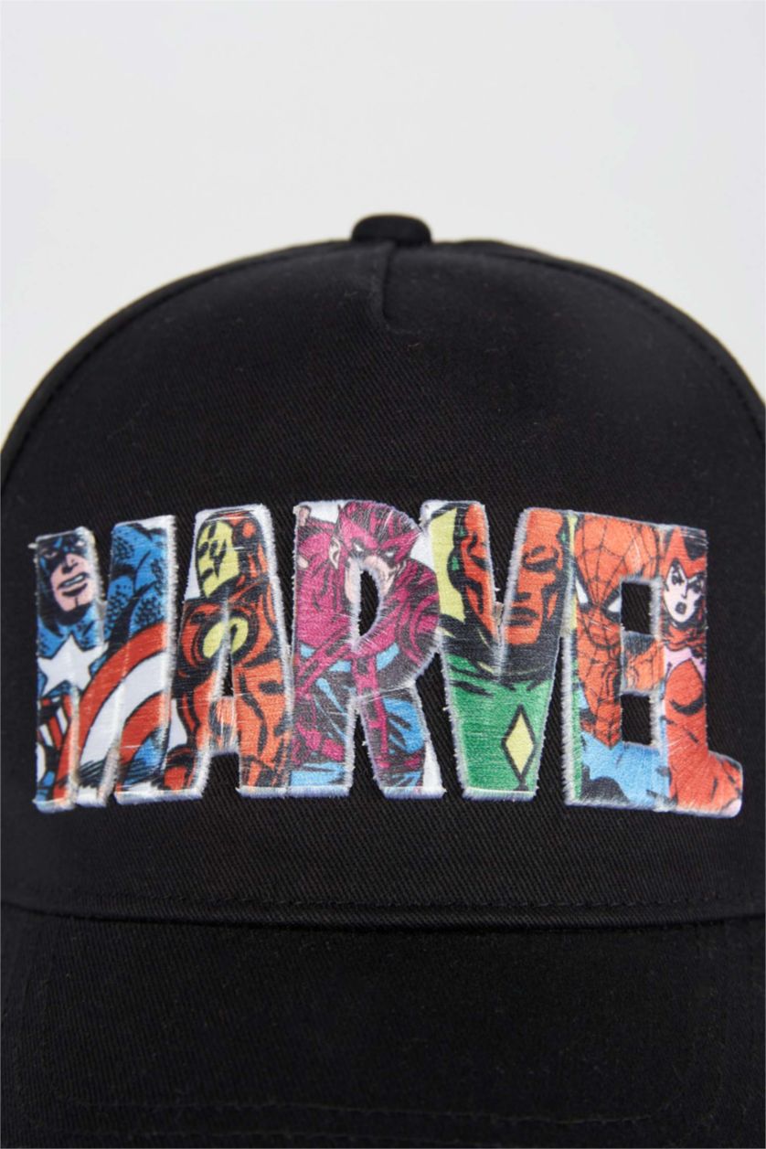 GARÇONS Noir Casquette Brodée Marvel