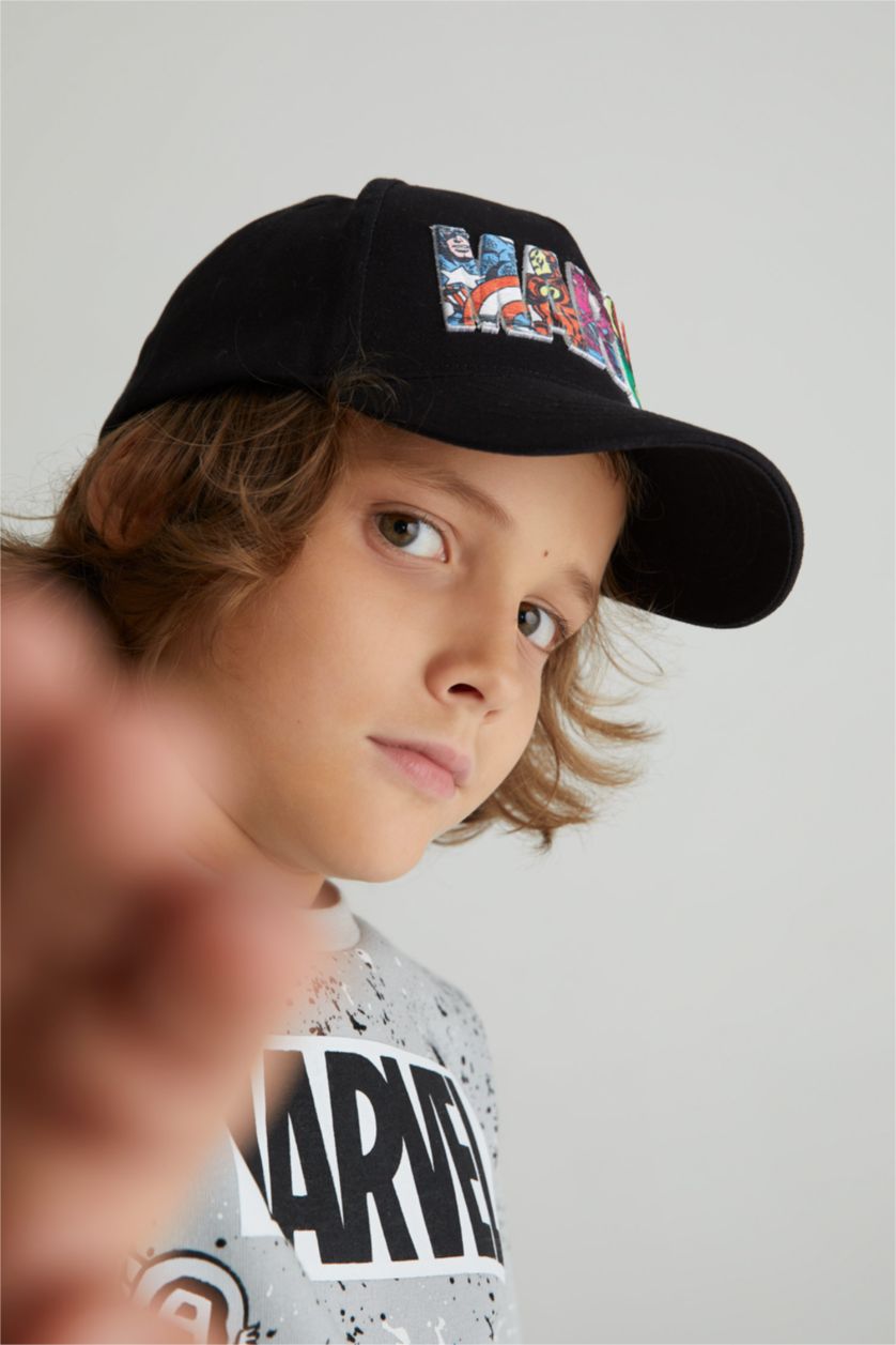 GARÇONS Noir Casquette Brodée Marvel