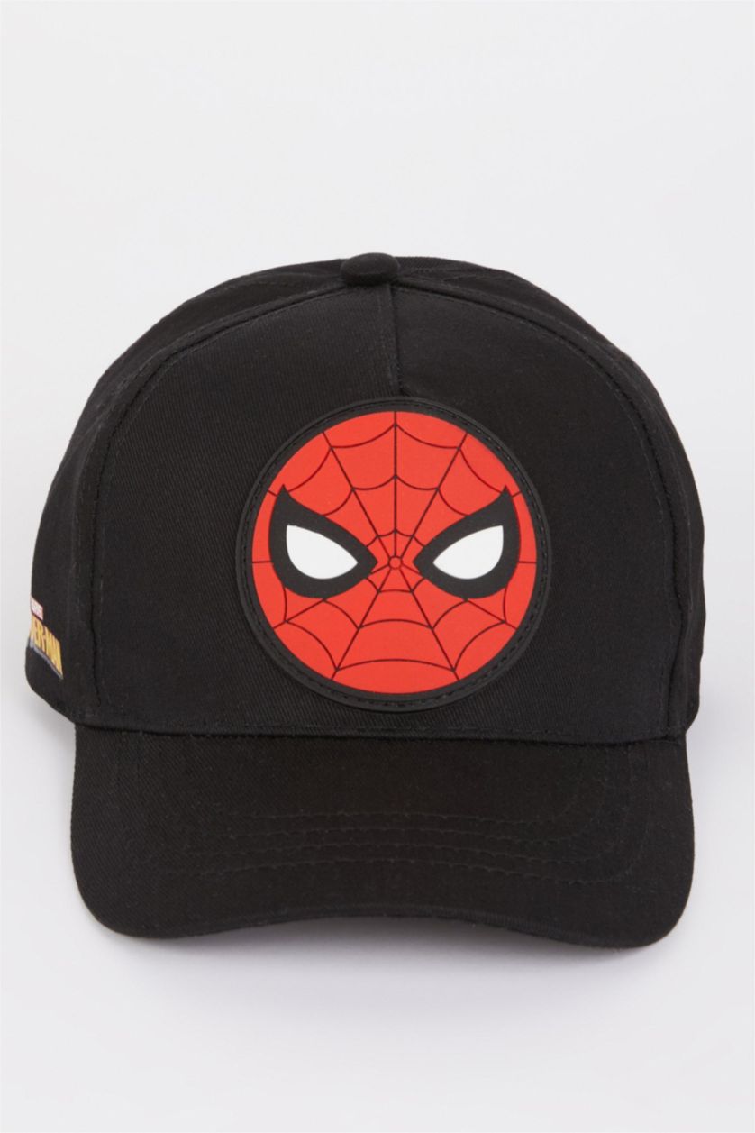 Erkek Çocuk - Genç Erkek Siyah Marvel Spiderman Pamuklu Cap Şapka Erkek Çocuk