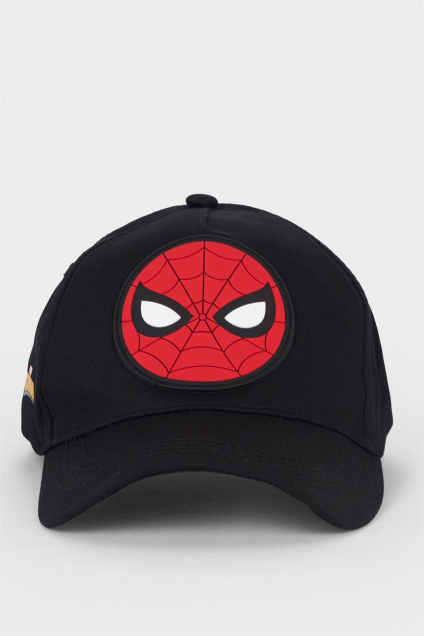 Erkek Çocuk - Genç Erkek Siyah Marvel Spiderman Pamuklu Cap Şapka Erkek Çocuk