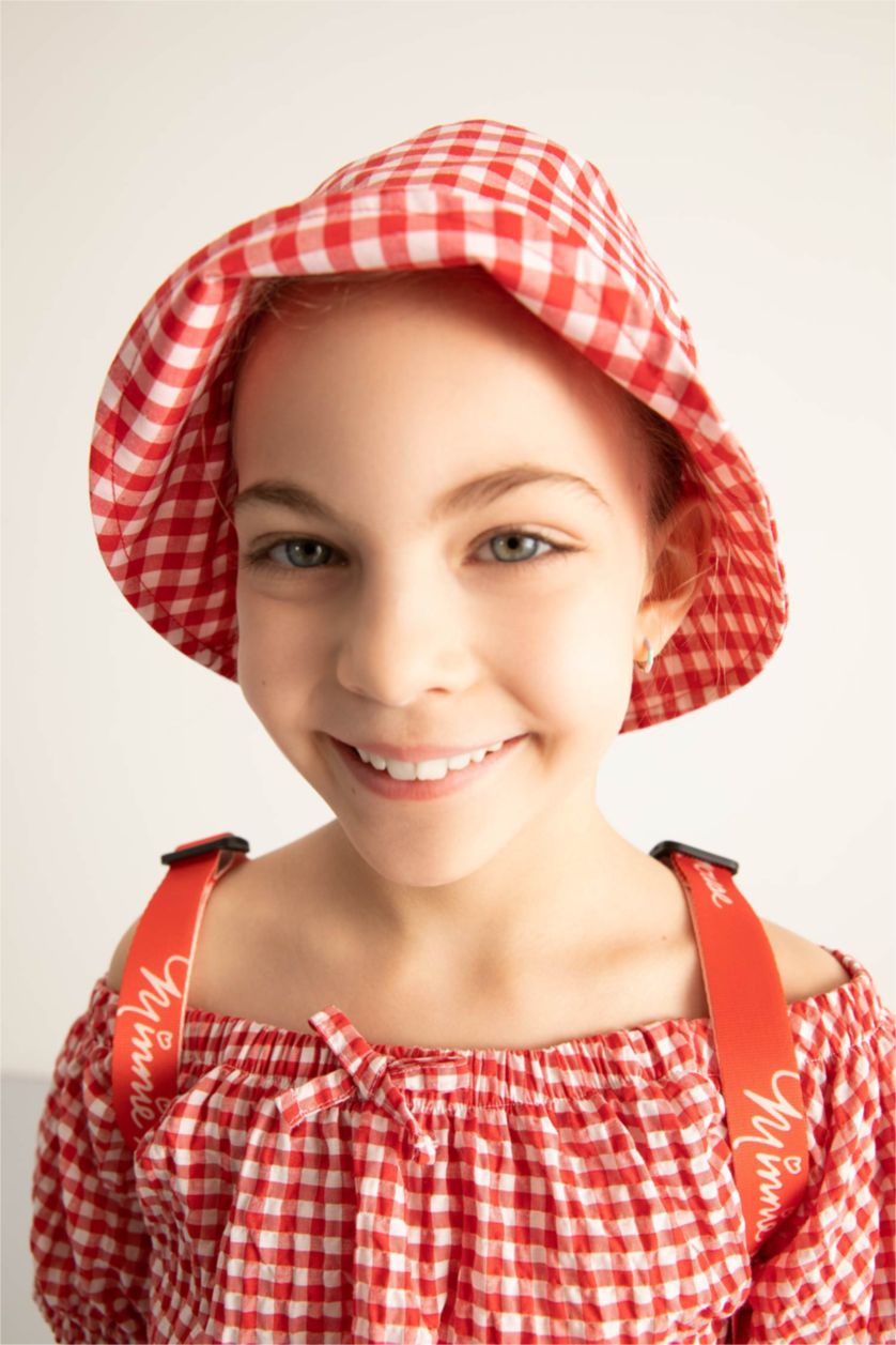 FILLES Rouge Chapeau Bob en coton Brodé pour fille