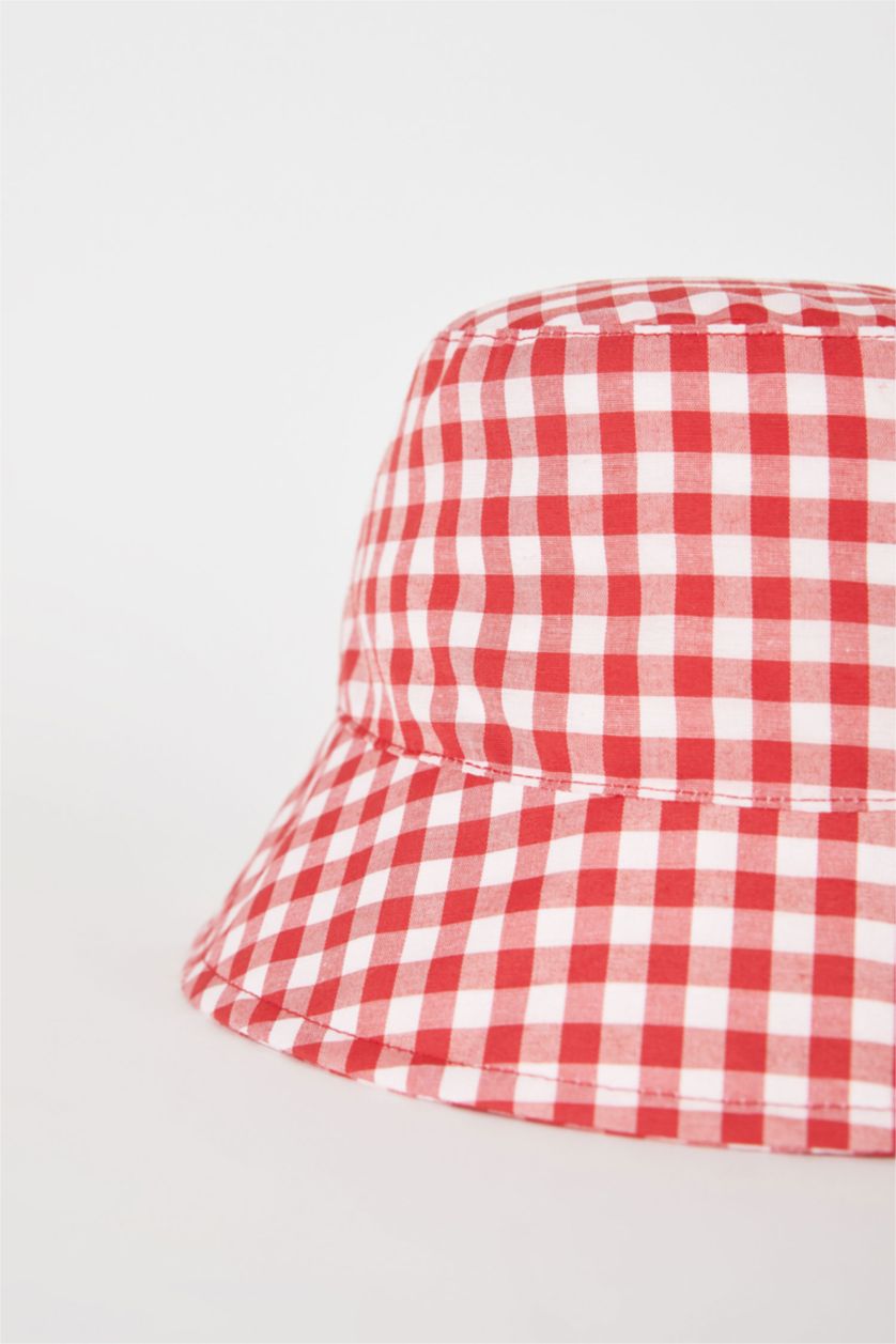 FILLES Rouge Chapeau Bob en coton Brodé pour fille