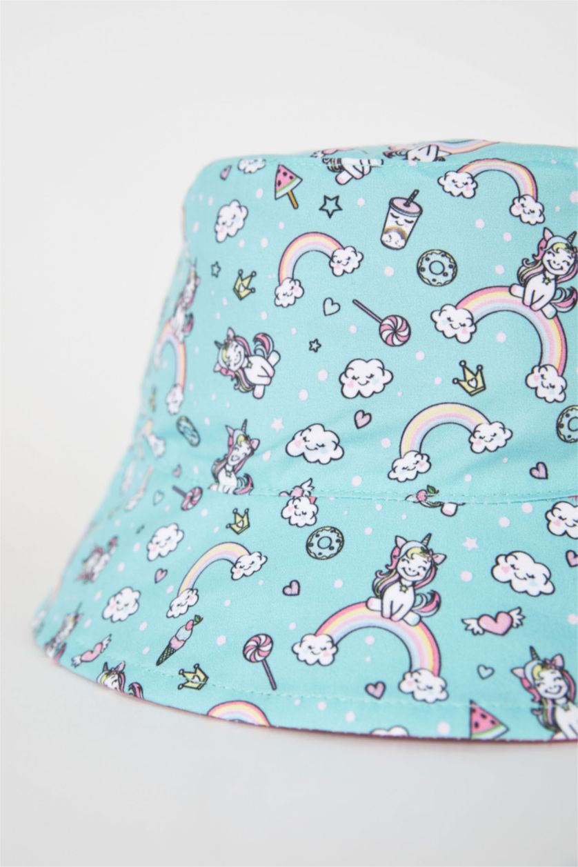 FILLES Turquoise Chapeau Bob Imprimé Fille