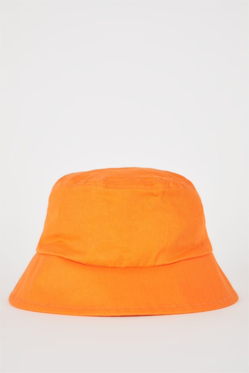 FILLES Orange Chapeau Bob en coton Brodé pour Fille