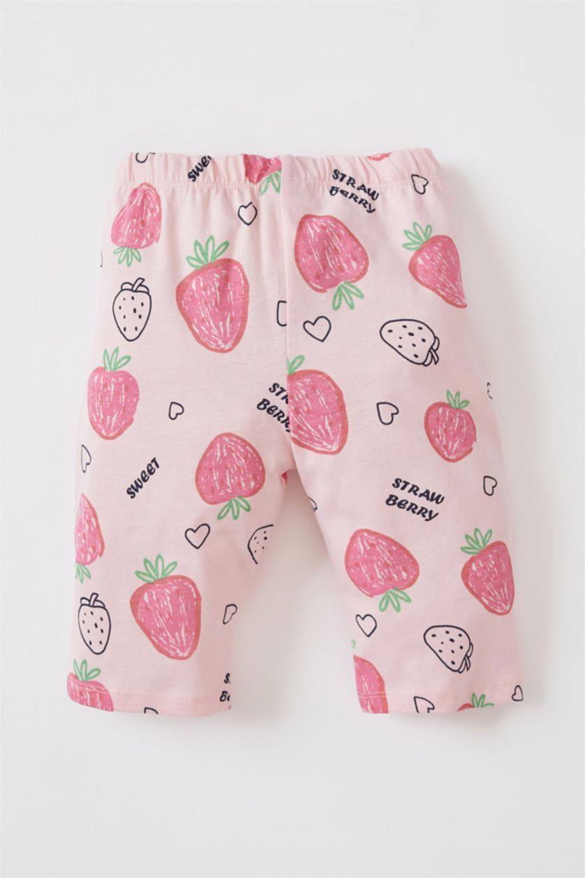 BABY GIRL Light Pink Short Sleeve Strawberry Printed Pyjama Set