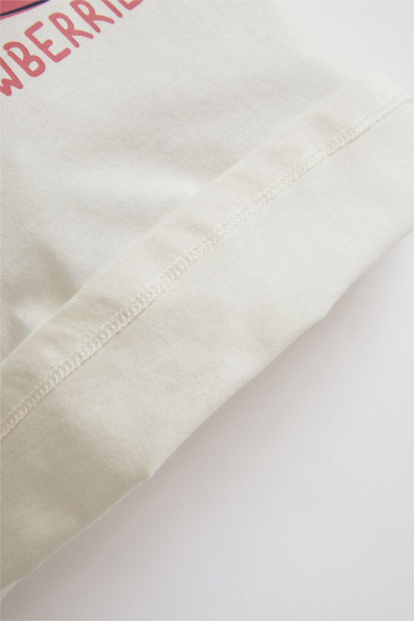 BABY GIRL Light Pink Short Sleeve Strawberry Printed Pyjama Set