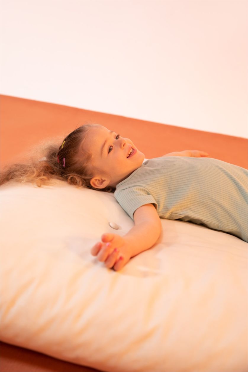 طفلة صغيرة أخضر طقم بيجاما بناتي قطن عضوي كم طويل وياقة دائرية مضلع - قطعتين