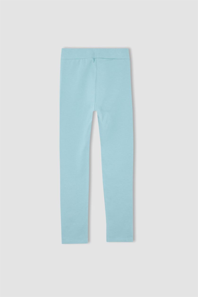 GIRLS & TEENS Blue Girl Slim Fit Printed Ankle Leggings