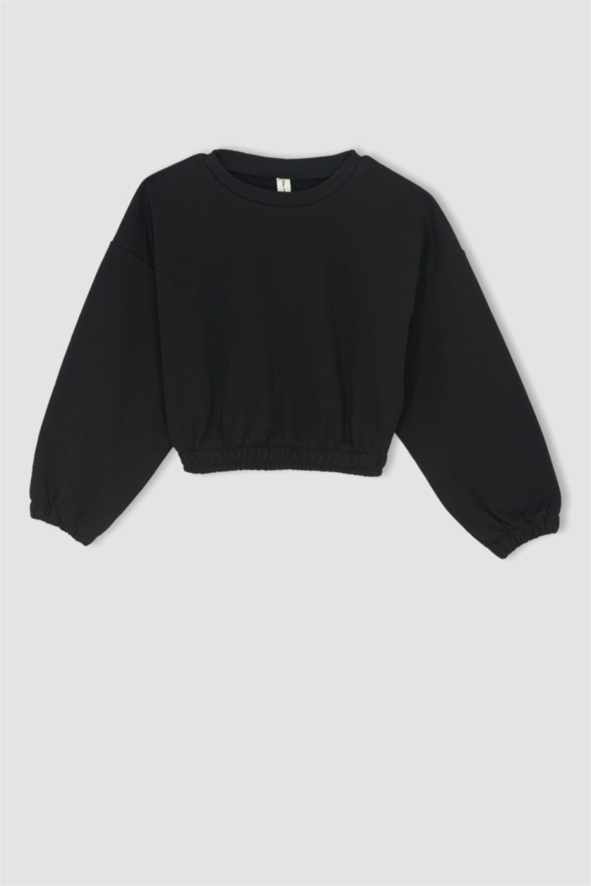 FILLES Noir Ensemble de bas de survêtement à jambes larges pour fille