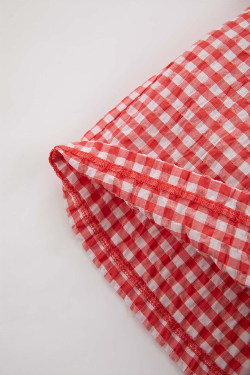 طفلة صغيرة أحمر فاتح قميص أطفال بناتي بقصة عادية نص كم من قماش قطن