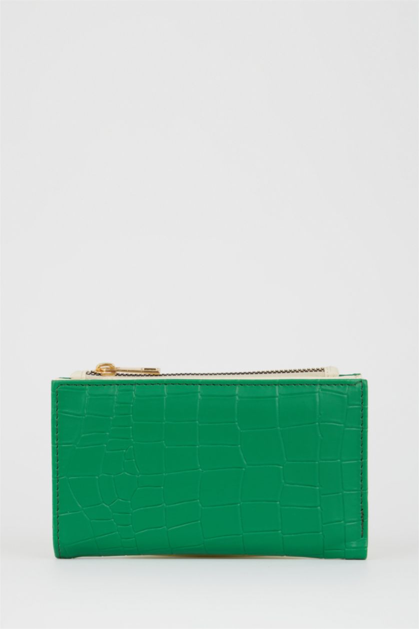 نساء أخضر محفظة جلد التمساح النسائية