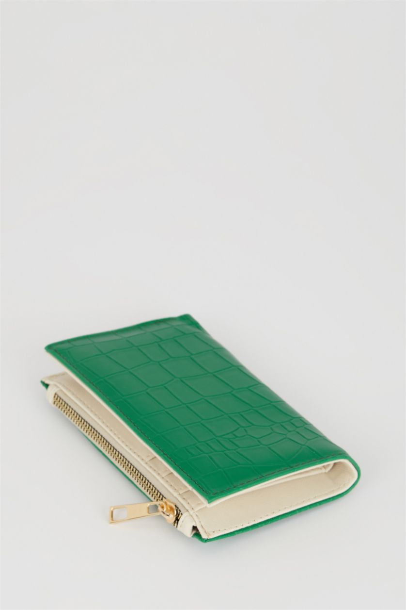 نساء أخضر محفظة جلد التمساح النسائية