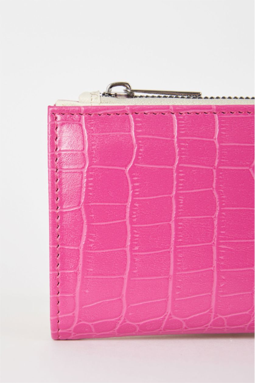 نساء أرجواني محفظة جلد التمساح النسائية